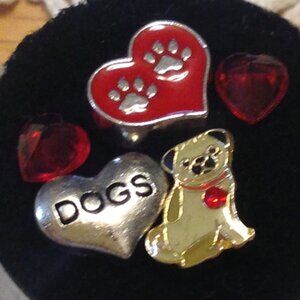 Pug Floating Jewelry Charms, miniatures for floating jewelry lockets